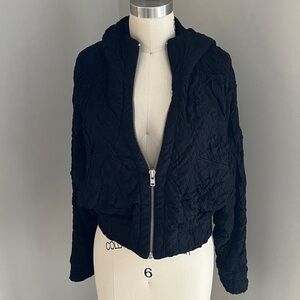 Helmut Lang Textured Bomber Jacket XS P Sweatshirt Hoodie Sweater Black